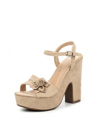 Светло-коричневые босоножки на каблуке от Ideal