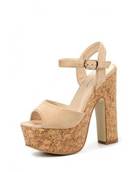 Светло-коричневые босоножки на каблуке от Ideal