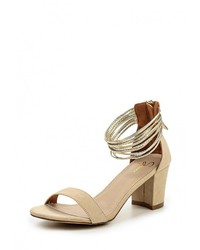 Светло-коричневые босоножки на каблуке от Spurr