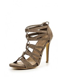 Светло-коричневые босоножки на каблуке от Spurr