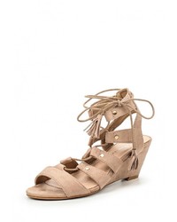 Светло-коричневые босоножки на танкетке от Anesia