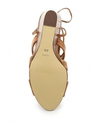 Светло-коричневые босоножки на танкетке от River Island