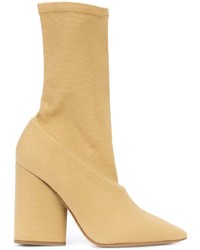 Светло-коричневые ботильоны на резинке от Yeezy