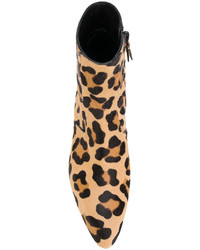 Светло-коричневые ботильоны с принтом от Casadei