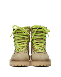 Женские светло-коричневые ботинки на шнуровке из нубука от Diemme