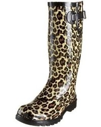 Светло-коричневые ботинки с леопардовым принтом