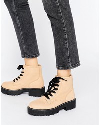 Женские светло-коричневые ботинки от Pull&Bear