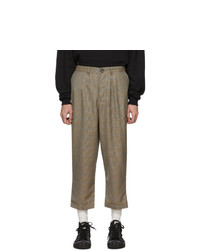 Светло-коричневые брюки карго в шотландскую клетку