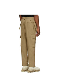 Светло-коричневые брюки карго от Juun.J