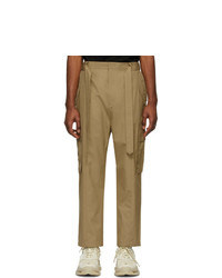 Светло-коричневые брюки карго от Juun.J