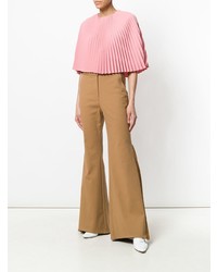 Светло-коричневые брюки-клеш от Sara Battaglia