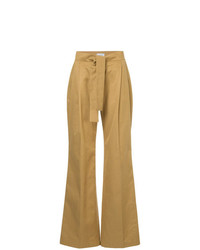 Светло-коричневые брюки-клеш от Liya
