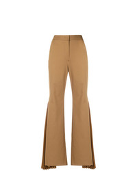 Светло-коричневые брюки-клеш от Sara Battaglia