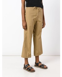 Светло-коричневые брюки-кюлоты от Aspesi