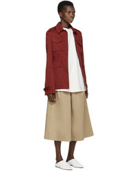 Светло-коричневые брюки-кюлоты от YMC