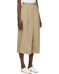 Светло-коричневые брюки-кюлоты от YMC