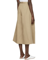 Светло-коричневые брюки-кюлоты от YMC