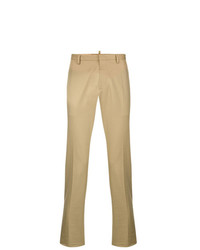 Светло-коричневые брюки чинос из саржи от DSQUARED2