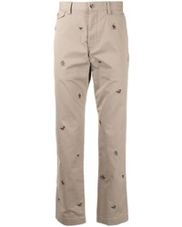 Светло-коричневые брюки чинос с вышивкой от Polo Ralph Lauren