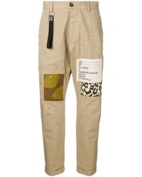Светло-коричневые брюки чинос с принтом от DSQUARED2