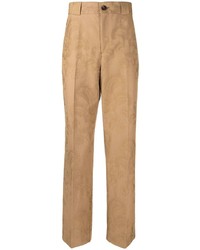 Светло-коричневые брюки чинос с принтом от Erdem