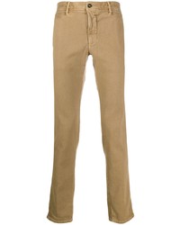 Светло-коричневые брюки чинос с узором зигзаг от Incotex