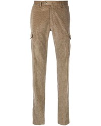 Светло-коричневые вельветовые брюки карго от Pt01