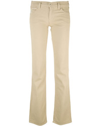 Светло-коричневые джинсы-клеш от Armani Jeans
