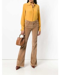 Светло-коричневые джинсы-клеш от Jacob Cohen