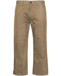 Светло-коричневые джинсы с вышивкой
