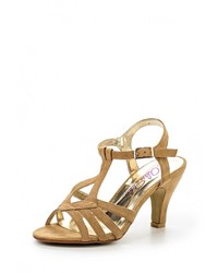 Светло-коричневые замшевые босоножки на каблуке от Alex Silva