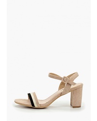 Светло-коричневые замшевые босоножки на каблуке от Stephan