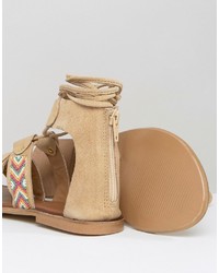 Женские светло-коричневые замшевые босоножки от Park Lane