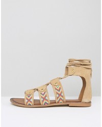 Женские светло-коричневые замшевые босоножки от Park Lane