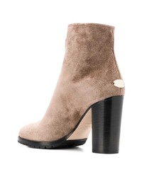 Светло-коричневые замшевые ботильоны от Jimmy Choo