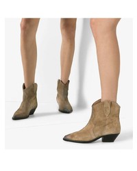 Светло-коричневые замшевые ботильоны от Isabel Marant