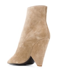 Светло-коричневые замшевые ботильоны от Saint Laurent