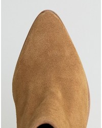 Светло-коричневые замшевые ботильоны от Asos