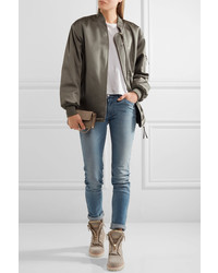 Светло-коричневые замшевые ботильоны от Balmain