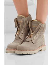 Светло-коричневые замшевые ботильоны от Balmain