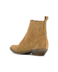 Светло-коричневые замшевые ботильоны от Roseanna