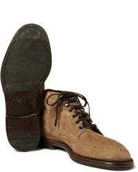Светло-коричневые замшевые ботинки броги от Dolce & Gabbana