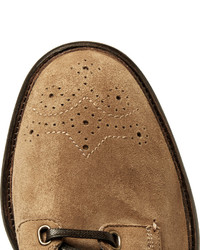 Светло-коричневые замшевые ботинки броги от Dolce & Gabbana
