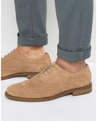 Светло-коричневые замшевые ботинки броги от Vagabond