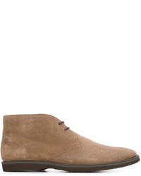 Светло-коричневые замшевые ботинки дезерты от Hogan