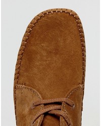 Светло-коричневые замшевые ботинки дезерты от Clarks