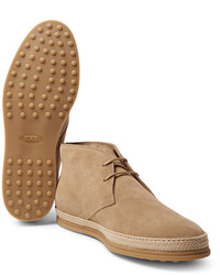 Светло-коричневые замшевые ботинки дезерты от Tod's