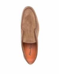 Светло-коричневые замшевые ботинки дезерты от Santoni