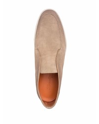 Светло-коричневые замшевые ботинки дезерты от Santoni