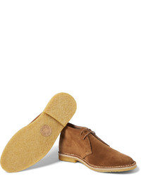 Светло-коричневые замшевые ботинки дезерты от Dries Van Noten